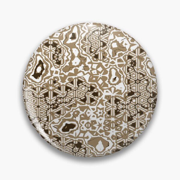 Item preview, Abstract Lattice Flower and Stars Pattern in Copper Gold and White designed and sold by Trevor Hirst.