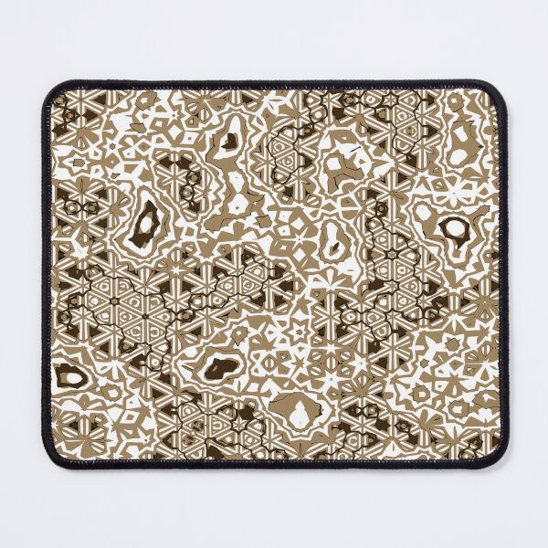 Item preview, Abstract Lattice Flower and Stars Pattern in Copper Gold and White designed and sold by Trevor Hirst.