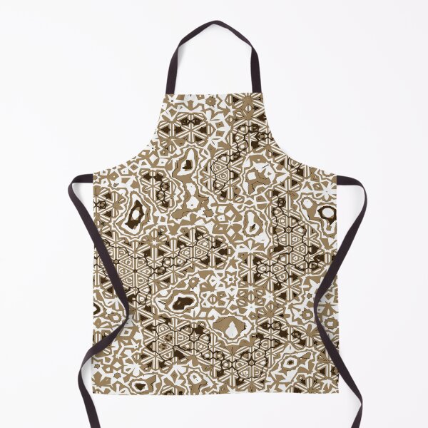 Item preview, Abstract Lattice Flower and Stars Pattern in Copper Gold and White designed and sold by Trevor Hirst.