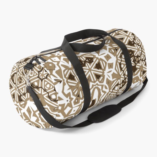 Item preview, Abstract Lattice Flower and Stars Pattern in Copper Gold and White designed and sold by Trevor Hirst.