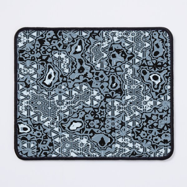Artikelvorschau, Abstract Lattice Flower and Stars Pattern in Blue Black and White entworfen und verkauft von Trevor Hirst.