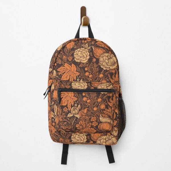 Item preview, Black and Orange Rustic vintage autumn wildflowers designed and sold by ThyPatternshop.