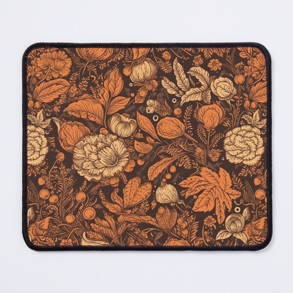Item preview, Black and Orange Rustic vintage autumn wildflowers designed and sold by ThyPatternshop.