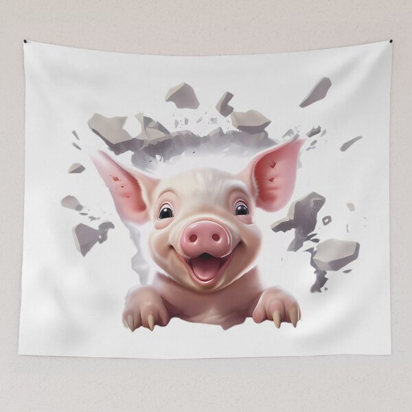 Item preview, Cute Piglet bursting through designed and sold by Nosy is Everything.