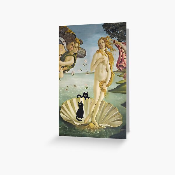 Item preview, The Birth of Venus with two Black Cats Botticelli Painting ( 1485 )  designed and sold by outdoorway.
