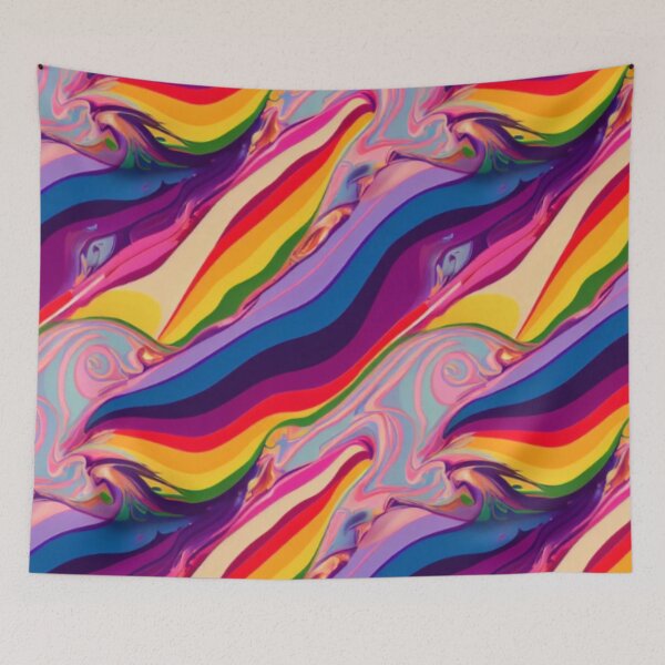 Item preview, Colorful Rainbow Waves Pattern  designed and sold by BubbleSpy.