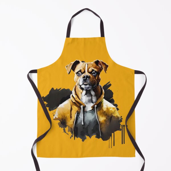 Item preview, Dog like a men in orange hoodie designed and sold by Slepy13.