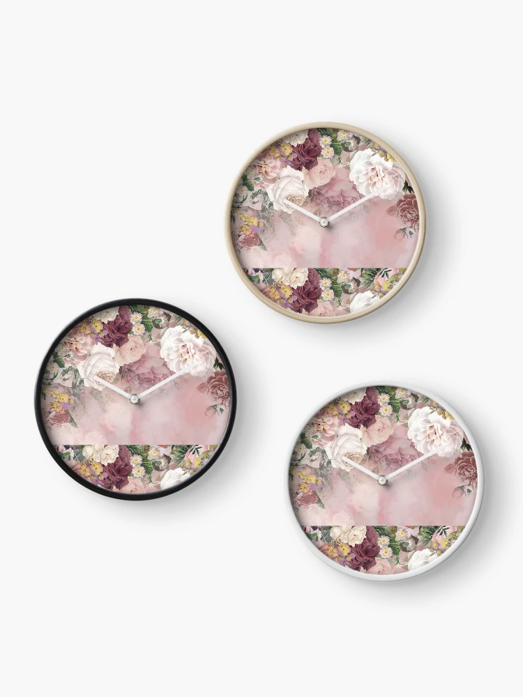 Thumbnail 3 of 4, Clock, flowers designed and sold by Chukidesign.