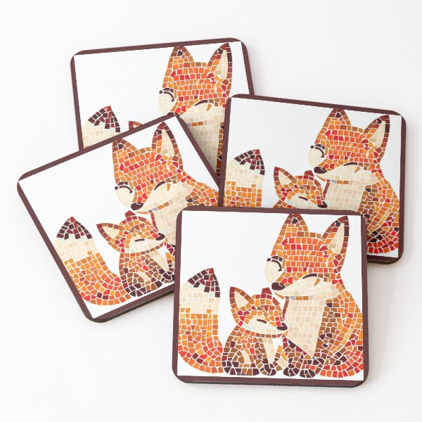 Item preview, Cute Baby and Mommy Fox Mosaic designed and sold by AlpacaSmokes.