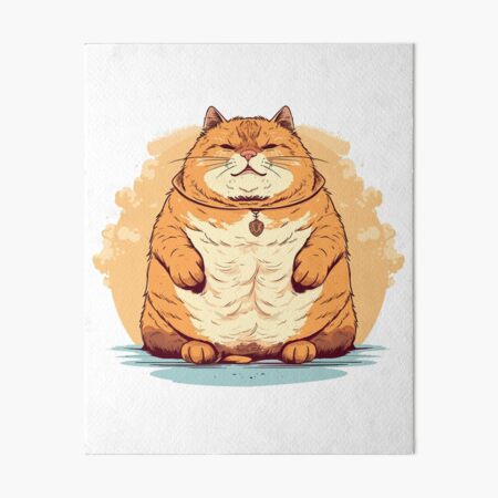 Chubby Orange Cat Art Board Print