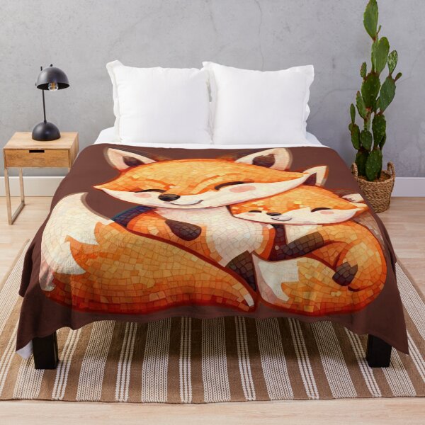 Item preview, Cute Baby and Mommy Fox Mosaic 2 designed and sold by AlpacaSmokes.