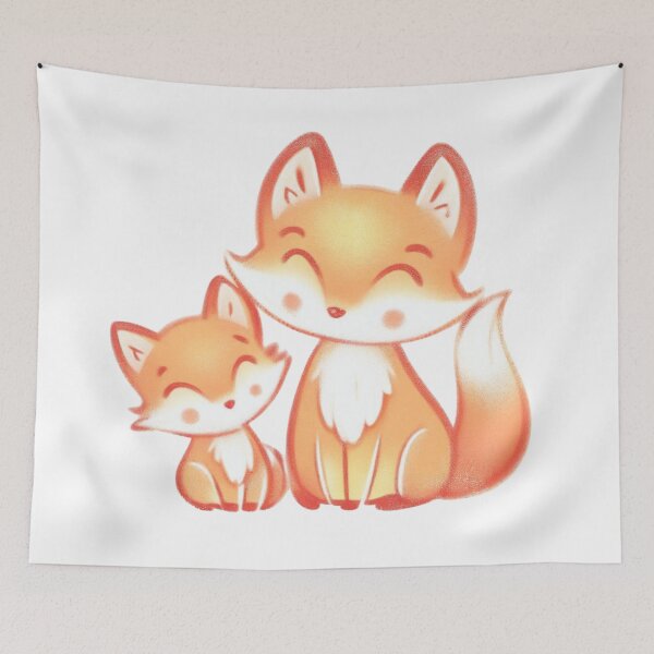 Item preview, Cute Baby and Mommy Fox Mosaic Cartoon designed and sold by AlpacaSmokes.
