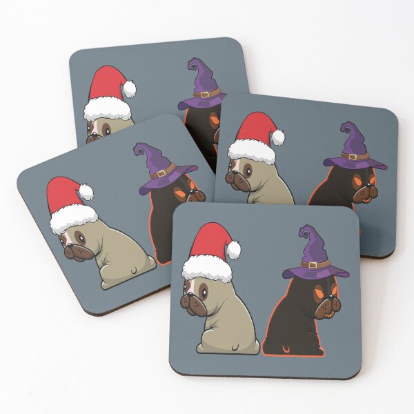 Item preview, Dogs wearing Halloween and santa hat  designed and sold by Donutlovers.