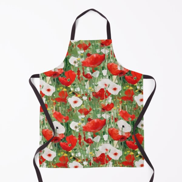 Item preview, Red and White Flower Field Summer Poppies designed and sold by AntiqueImages.