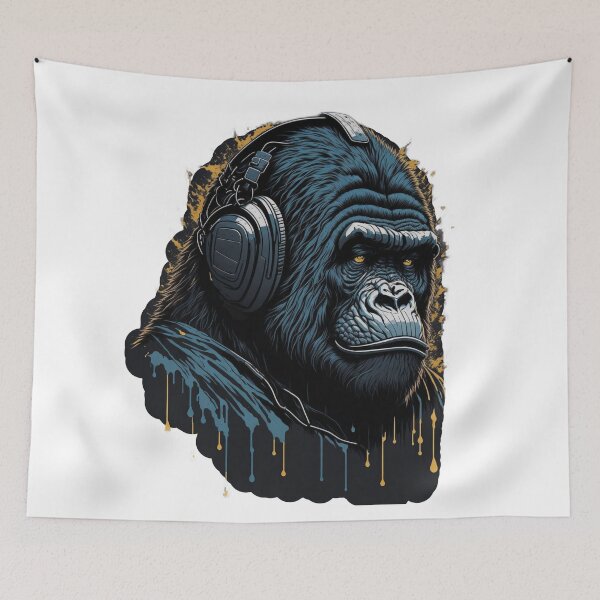 Artikelvorschau, Groovy Beats: Gorilla DJ in Abstract Graffiti Style entworfen und verkauft von RedArtG09.