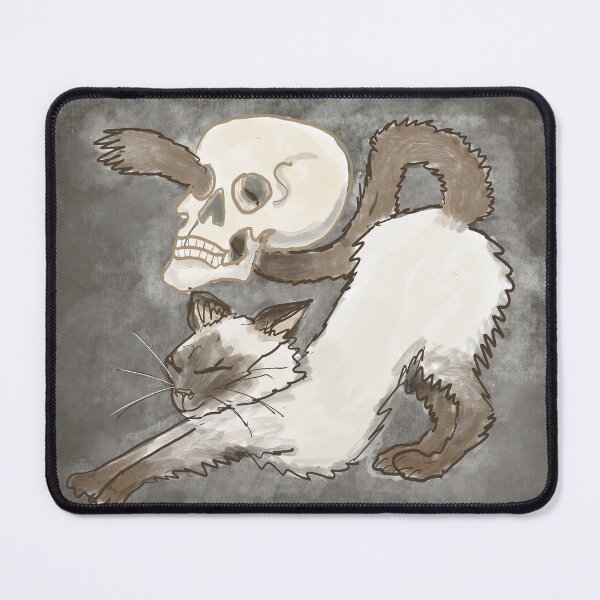 Item preview, Cute Siamese Cat and Skull designed and sold by MandaScribbles.