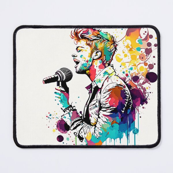 Item preview, Music festival in ink color droplets. Music festival in ink color scheme. A man with a microphone in his hand is singing joyfully. designed and sold by Gugurat.