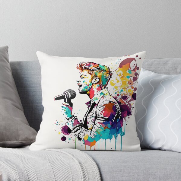 Item preview, Music festival in ink color droplets. Music festival in ink color scheme. A man with a microphone in his hand is singing joyfully. designed and sold by Gugurat.