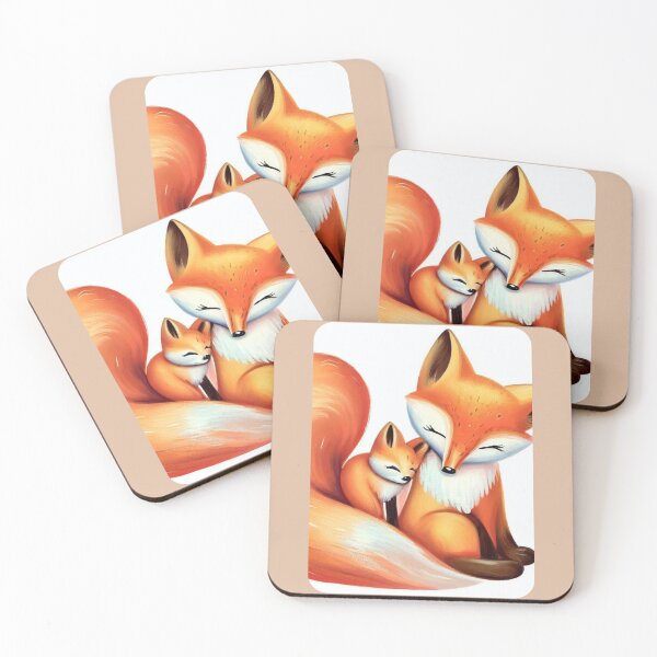 Item preview, Cute Baby and Mommy Fox Cartoon 2 designed and sold by AlpacaSmokes.