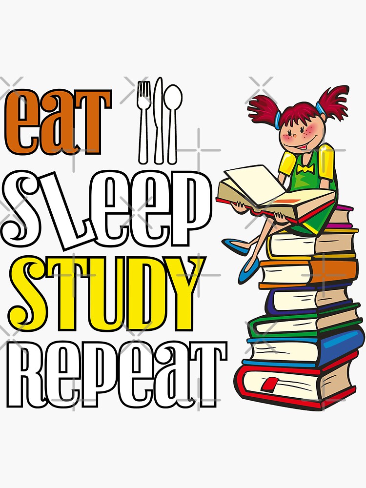 Eat Sleep Study' Sticker | Spreadshirt