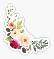 Aquarell-Burgunder-Rosa-Blumen-Blumenstrauß Sticker