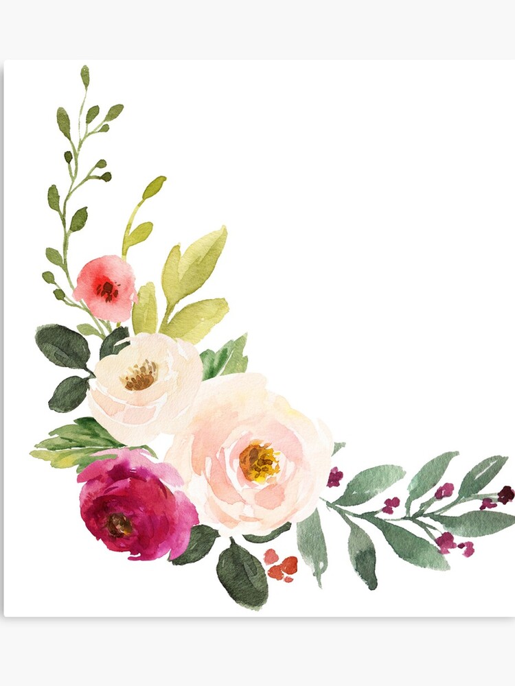 Bouquet De Fleurs Rose Aquarelle Rose Impression Sur Toile