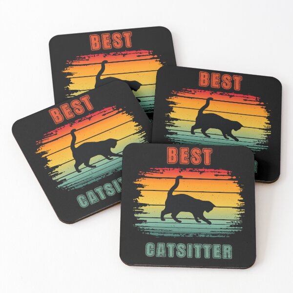 Item preview, Best Catsitter Retro Sunset Black Cat designed and sold by SunnyFunnyArt.