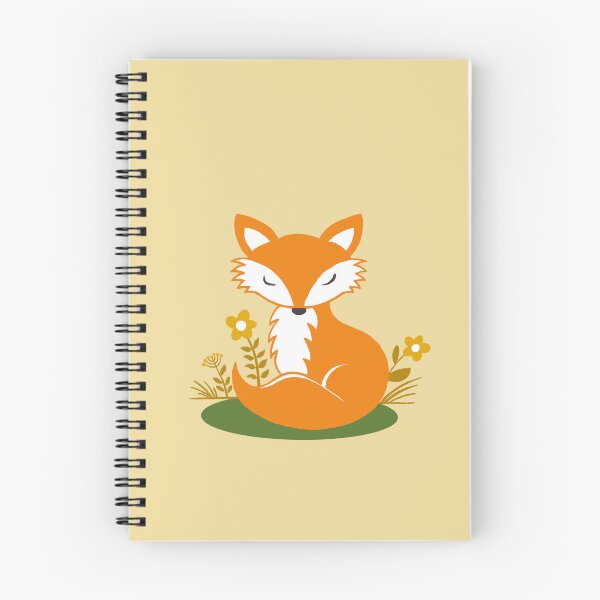 Artikelvorschau, Lächelnde und schlafende Füchse und Blumen | Orange und Hellgold | Rapportmuster entworfen und verkauft von colorofmagic.