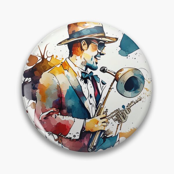Item preview, Music festival in ink color droplets. jazz musician who holds a saxophone and is smiling joyfully at the audience. designed and sold by Gugurat.