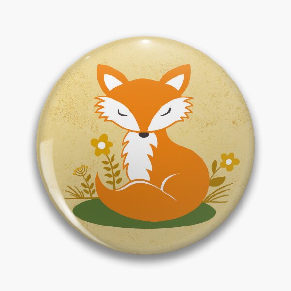 Artikelvorschau, Lächelnde und schlafende Füchse und Blumen | Orange und Hellgold | Rapportmuster entworfen und verkauft von colorofmagic.