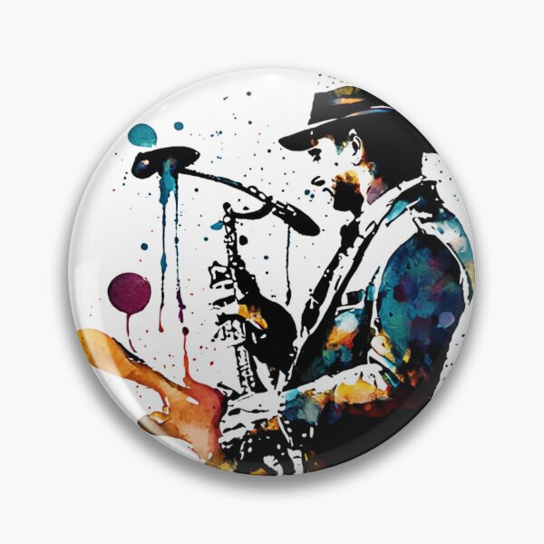 Artikelvorschau, Musikfestival in Tintenfarbtröpfchen. Jazzmusiker hält eine Sopranistin bei einer musikalischen Darbietung entworfen und verkauft von Gugurat.