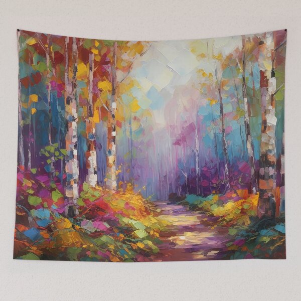 Item preview, Birch woods - impressionist painting 7 designed and sold by Red Witch Art.