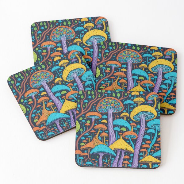 Item preview, Colorful Mushrooms Digital Art designed and sold by ZenStickConcept.