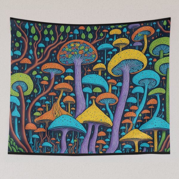 Item preview, Colorful Mushrooms Digital Art designed and sold by ZenStickConcept.