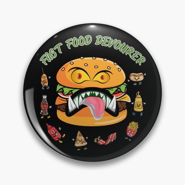 Item preview, Fast Food Devourer Funny Burger designed and sold by SunnyFunnyArt.