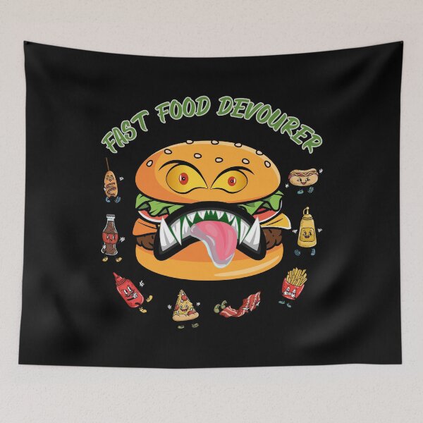 Item preview, Fast Food Devourer Funny Burger designed and sold by SunnyFunnyArt.
