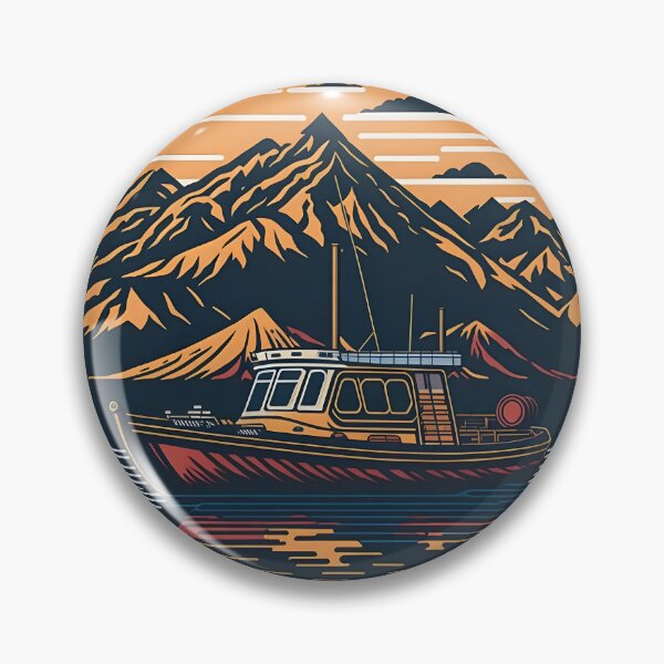 Artikelvorschau, Boot auf dem See im Vintage-Stil entworfen und verkauft von JacobVisuals.