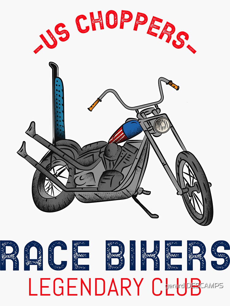 Sticker avec l'œuvre « Moto choppers, bikers, cadeau pour motarde