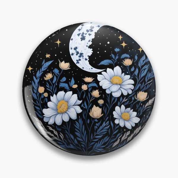 Item preview, Moon and daisies starry night floral designed and sold by Shaymalily.