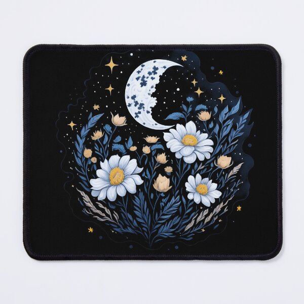 Item preview, Moon and daisies starry night floral designed and sold by Shaymalily.