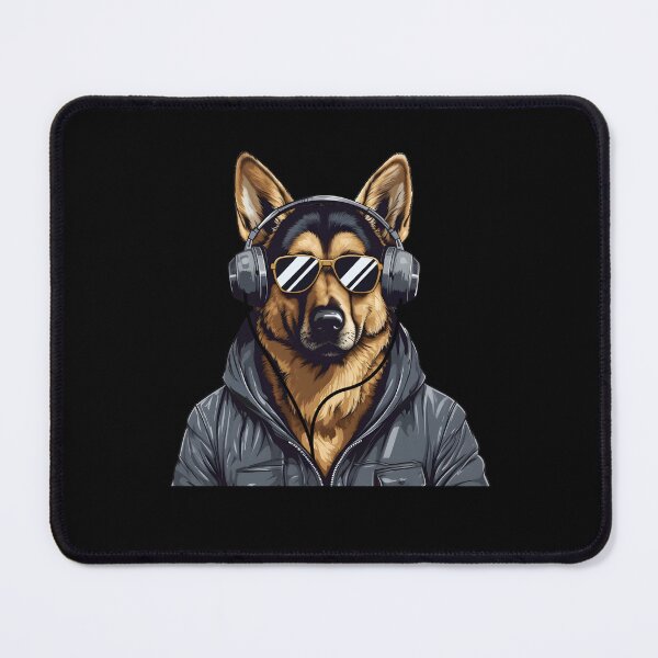 Item preview, Cool German Shepherd Badass DJ Design, German Shepherd DJing Art, German Shepherd Awesome Pet Dog designed and sold by MysteriousJ.