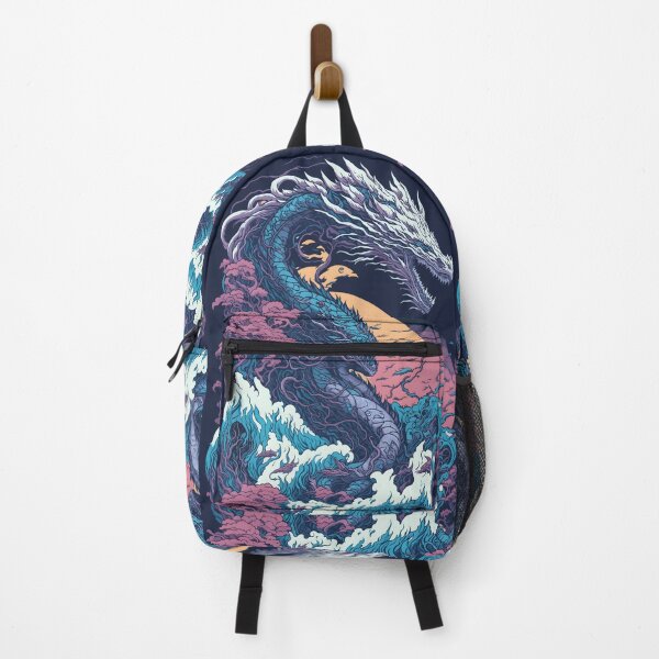 Item preview, Vaporwave Mythical Dragon and Sea Waves Guardian of Longevity and Prosperity  designed and sold by Cawaiico.