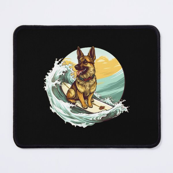 Item preview, Cool German Shepherd Surfing Design, Funny German Shepherd Surfer Art, German Shepherd Awesome Pet Dog designed and sold by MysteriousJ.