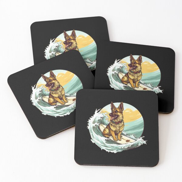 Item preview, Cool German Shepherd Surfing Design, Funny German Shepherd Surfer Art, German Shepherd Awesome Pet Dog designed and sold by MysteriousJ.