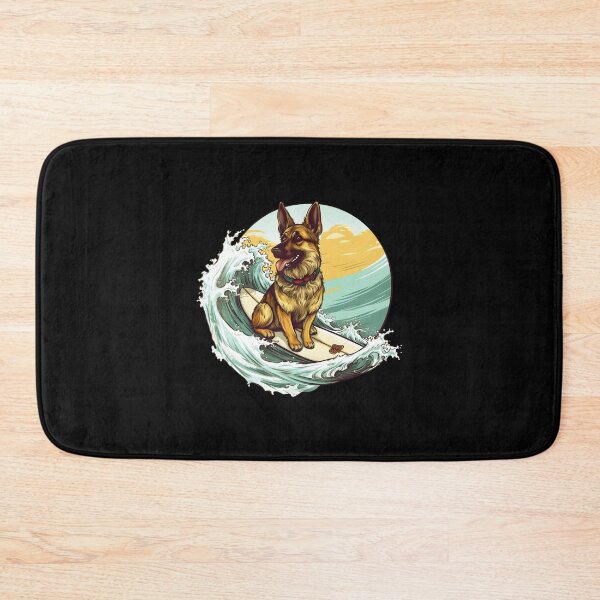 Item preview, Cool German Shepherd Surfing Design, Funny German Shepherd Surfer Art, German Shepherd Awesome Pet Dog designed and sold by MysteriousJ.