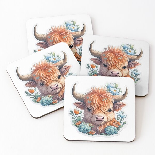 Item preview, Heilan Coo, Cute Highland Cow in a Floral Meadow designed and sold by arthurias99.