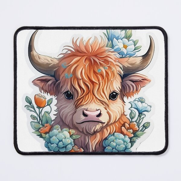 Item preview, Heilan Coo, Cute Highland Cow in a Floral Meadow designed and sold by arthurias99.