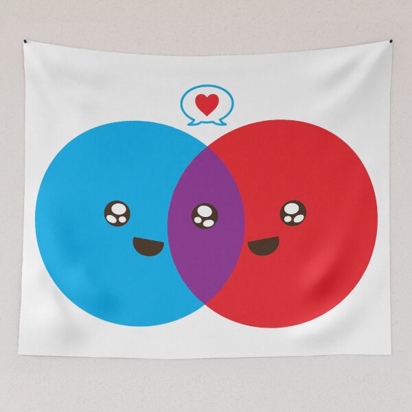 Item preview, Cute Colorful Valentines Day Venn Diagram designed and sold by magentasponge.