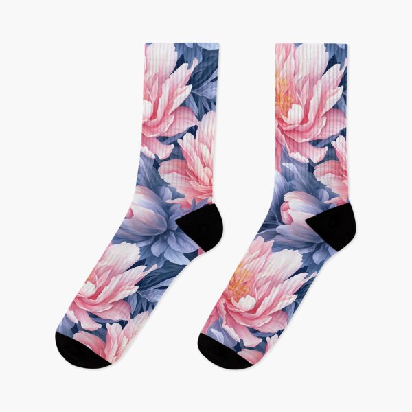 Item preview, Watercolor Pink and Blue Pionies Pattern designed and sold by DigitalArtMary.