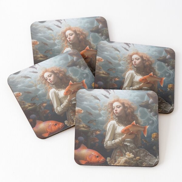 Item preview, Woman Holding A Fish Underwater designed and sold by Obsidian Ink by Wilshire.